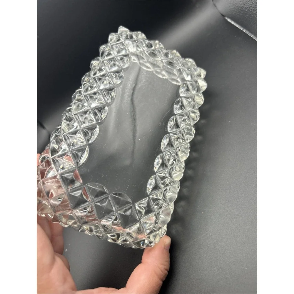 Vintage Fostoria American Clear Glass Rectangle Pickle Trinket Dish 6